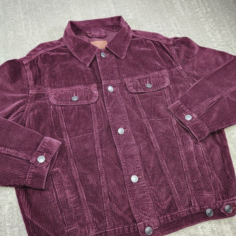 American Eagle Jacket Women Small Corduroy Oversized Trucker Button Up